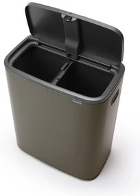 Szary stalowy kosz na śmieci do segregacji odpadów otwierany na dotyk 60 l Bo Touch Bin – Brabantia