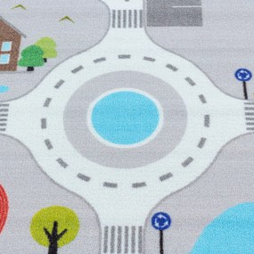 Dywan dziecięcy Play Ulice szary antypoślizgowy do prania 120 cm x 170 cm
