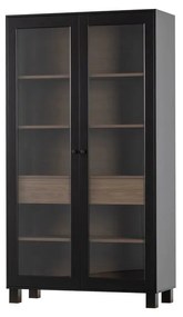 Czarna witryna z litego drewna sosnowego 110x200 cm Goos – WOOOD