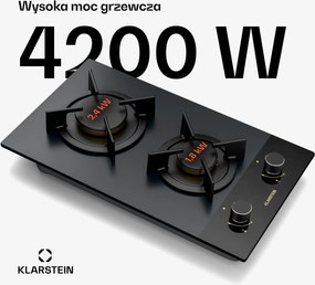 Klarstein Goldflame Nano 30cm Płyta gazowa 2 palniki Czarny