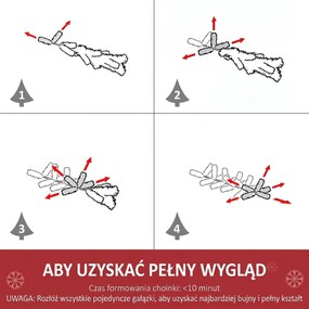 HOMCOM Zestaw 2 Mini Choinek Świątecznych z Oświetleniem LED, Szyszkami i Czerwonymi Jagodami, Zielony PVC, Ø33 x 75 cm | Aosom PL