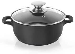 Garnek z powierzchnią nieprzywierającą Pfluon Granit i szklaną pokrywką Orion Grande, ⌀ 20 cm
