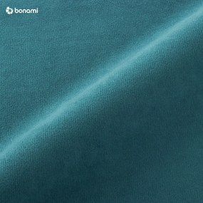 Turkusowa aksamitna rozkładana sofa w kształcie litery "U" Miuform Stylish Stan, lewostronna