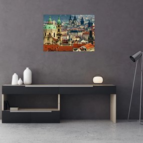 Obraz na szkle - Panorama Pragi (70x50 cm)