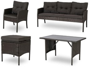 Zestaw mebli ogrodowych ze stołem obiadowym Atlanta, czarny