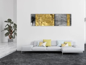 Obraz - Złote kwadraty N⁰2 (170x50 cm)
