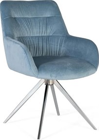 Zestaw 2 foteli tapicerowanych niebieskim welurem