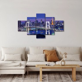 Obraz wielkiego miasta nocą (125x70 cm)
