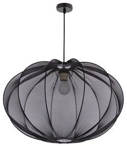 Czarna lampa wisząca z tekstylnym kloszem ø 60 cm Mellow – Candellux Lighting