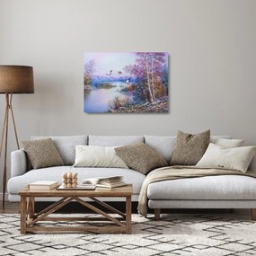Obraz na szkle - Idzie jesień, obraz olejny (70x50 cm)