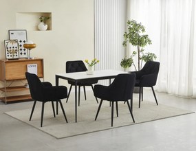 Obrotowe krzesło jadalniane JORK360 VELVET, czarne