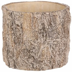 Osłonka na kwiaty imitująca korę drzewa, 21 x 21 x 17 cm, beton, 21 cm