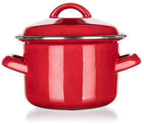 Banquet Garnek emaliowany z pokrywką Milton red, 12 cm, 0,78 l