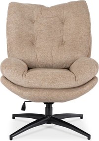 Fotel Wypoczynkowy Obrotowy FREMONT z Podnóżkiem Beżowy Nowoczesny