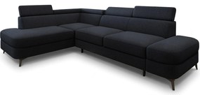 Masseno Narożnik AVISE z funkcją spania i pojemnikiem na pościel Narozniki L, Rozkładana sofa - Czarny, QUELLE 100