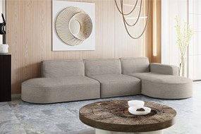 Narożnik w kształcie L Modena L, tkanina Poso, Jasnobrązowy, Prawy