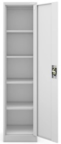 Biurowa szafa metalowa na akta ALEX, 450 x 1850 x 400 mm, szara