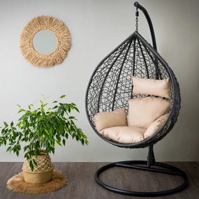 Fotel wiszący kokon Cyrille antracytowy PATIO