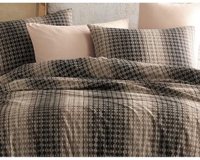BedTex Bawełniana pościel Oberon brązowa, 220 x200 cm, 2 szt. 70 x 90 cm