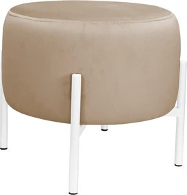 Pufa OLA loft ławka podnóżek metal : Kolor Stelaża - Biały, Kolor tkaniny - VELVET - MG06, Typ tkaniny - Velvet