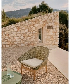 Zielono-naturalny drewniany fotel ogrodowy Olbia – Kave Home