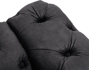 Sofa SORRENTO 3S Trzyosobowa Czarna Welurowa Glamour