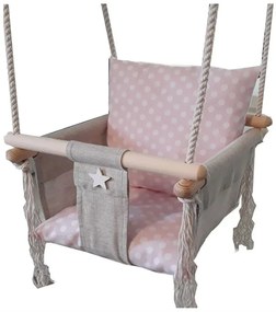 Różowa huśtawka w groszki dla dziewczynki S8-L01