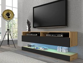 Zestaw szafka na TV z półką dąb artisan + czarny - Herria 6X