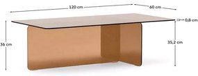 Brązowy szklany stolik 60x120 cm Zaren – Kave Home