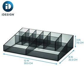 Organizer łazienkowy na kosmetyki z plastiku z recyklingu w kolorze matowej czerni Cosmetic Station – iDesign