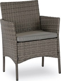 Zestaw Mebli Ogrodowych MISSISIPI Szary Sofa Krzesła Stolik Tarasowy Technorattan Nowoczesne