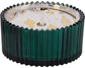 Świeca świąteczna w szklanym pojemniku, zielony, 150 g, 10 x 5 cm