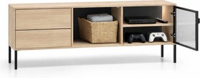 Szafka RTV Harmona 160 cm z szufladami i oświetleniem - dąb lindberg