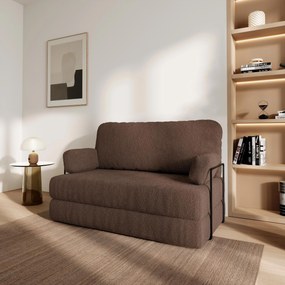 Masseno Sofa piankowa KESTE z funkcją spania, Kanapa z pianki do salonu, Bezmontażowa, Tkanina bucle – Brązowy QUELLE 25