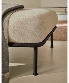 Beżowy podnóżek z materiału bouclé Aurum – Kave Home