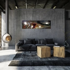 Obraz - Piłkarze w akcji (170x50 cm)