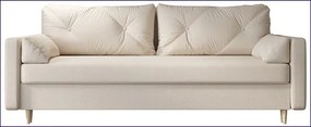 Kremowa tapicerowana welurem sofa rozkładana - Petra