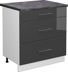 Szafka dolna do kuchni antracyt wysoki połysk 80x60x82 fame-line
