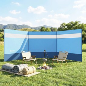 Outsunny Parawan z Oknem Przepuszczającym Światło i Torbą Transportową, Stalowe Słupki, 440x140cm, Niebieski