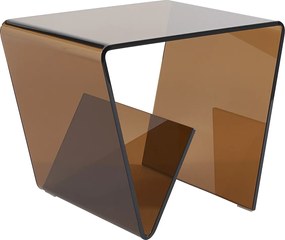 Stolik kawowy z giętego hartowanego szkła - Brązowy - ZENIA