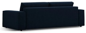 Ciemnoniebieska rozkładana sofa z materiału bouclé 247 cm Jodie – Micadoni Home