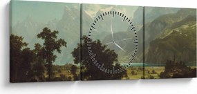 Obraz - Albert Bierstadt, Lake Lucerne, reprodukcje (z zegarem) (90x30 cm)