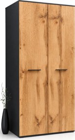 Szafa dwudrzwiowa z drążkiem grafit + dąb wotan L4-G50