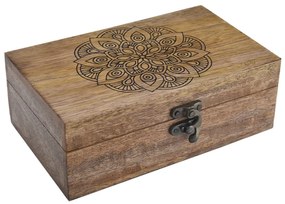 InDecor Pudełko z drewna mango Mandala, 26,5 x 19 x 10,5 cm, L