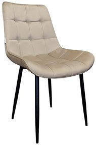 Krzesło Cherry tkanina Welur tapicerowane noga metalowa