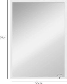 HOMCOM Lustro Ścienne, 50 x 70 cm, Rama w Wyglądzie Drewna, Łatwy Montaż, W Zestawie Śruby | Aosom PL