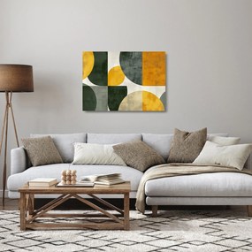 Obraz na szkle - Abstrakcja w oliwkowym kolorze (70x50 cm)