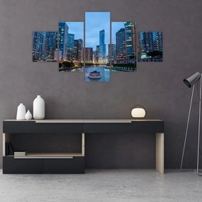 Obraz miasta nocą (125x70 cm)