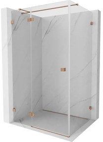 Mexen Lunar T kabina prysznicowa uchylna lewa 100 x 70 cm, transparent, miedź szczotkowana - 834T-100-070-65-00-L