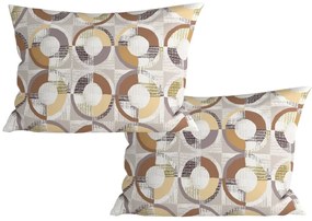 Zestaw 2 szt. dekoracyjnych poszewek na poduszkę z mikrofibry CIRELLO 50x70 cm, brązowo-szary